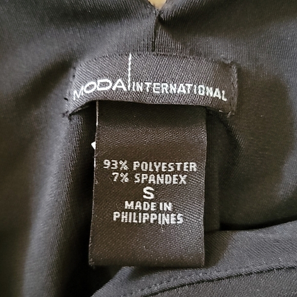 Moda International | Black Double V Body Con Dress Size Small - Picture 7 of 7